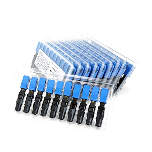 Gimax 100PCS FTTH pre-embedded SC-D fiber optic quick connector fiber optic cold joints cold junction - (Color: Blue)