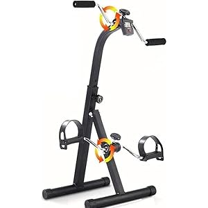 Ouderen opvouwbare pedaaltrainer, fiets met lcd-monitor, homegyms fitnessapparatuur, trainingshometrainer voor bovenste en onderste ledematen