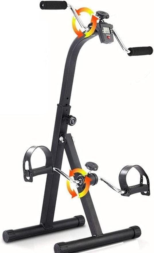 Ouderen opvouwbare pedaaltrainer, fiets met lcd-monitor, homegyms fitnessapparatuur, trainingshometrainer voor bovenste en onderste ledematen