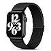 Migeec Armband für Apple Watch 42/44/45mm, Nylon Stretchy Sport Ersatzband für i Watch Serie 7/SE/6/5/4/3/2/1 - Schwarz