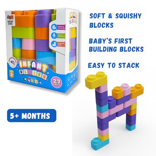 Image of Zephyr Learning Steps - Infant Blocks-3, Montesorri Toys for Babies, Early Development, Soft Building Blocks, Block Sets, Colors and Counting, Premium Blocks, Stack Toy, Toddler Block Toys