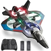 4DRC V50 Remote Control Airplanes for Kids Adults, RC Plane Airplane Toys for Boys Kids Beginners, RC Planes Fighter Jet Helicopter Drones for Kids Adults, 2 Batteries,Easy to Fly