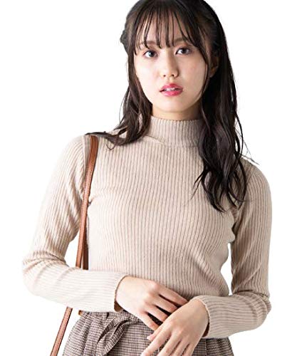 [ウィゴー] リブ ハイ ネック セーター ニット F Lベージュ