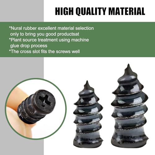 Image of Shakas 30 PCS Car Quick Vacuum Tire Repair Nail, 0.2 inch x 0.47 inch + 0.26 inch x 0.59 inch High Hardness Wear-Resistant Tightly Sealed Tire Rubber Nail, Replacement Parts, Suitable for Most Cars (Black)