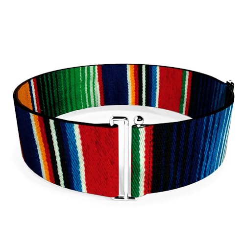 Buckle-Down Women's Cinch Belt Zarape2 Vertical Multi Stripe 28 to 52 Inch, Multicolor