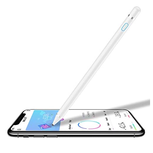 Active Stylus Pen for Touch Screens, Joyphy Rechargeable Pencil Digital Stylus Pen Compatible with iPad and Most Tablet (White)