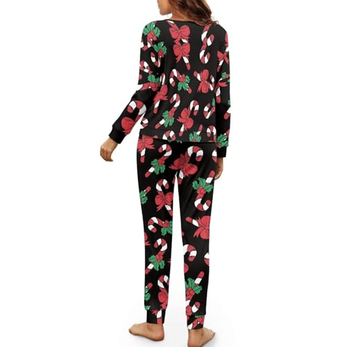 Image of Women's Pajamas Set Soft 2 Piece Loungewear Long Sleeve Pj Set Matching Sleepwear with Pockets for Women Plus Size