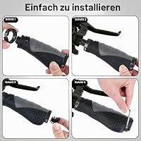 LYCAON Bike Lenker Griffe Fahrrad, Fahrradgriffe Ergonomisch Rutschfeste Gummi Fahrrad Griff mit Aluminium Lock, Handgriff für Scooter Cruiser Urban Dreirad Rad Stuhl Mountain Road Bike BMX MTB (Grau) – Ansicht 4