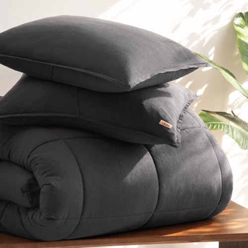 UGG Leonora Queen Comforter Set, Lightweight, 3-Piece, Charcoal Gray