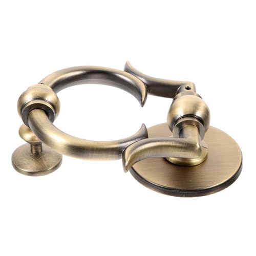 Ipetboom 亜合製ドアノッカー 玄関用セキュリティノッカー 装飾付きドアハンドル ホームホテル対応 ドアハードウェア 錆びにくい耐久設計 簡単取付可能