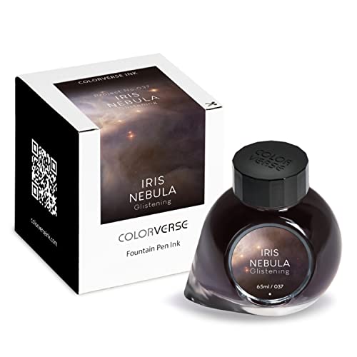 Image of Colorverse Iris Nebula Gray Shimmer Ink | Project Series | 65ml Bottle | Colorful-cloud inspired hue with sparkle; subtle glitter sheen for special writing.