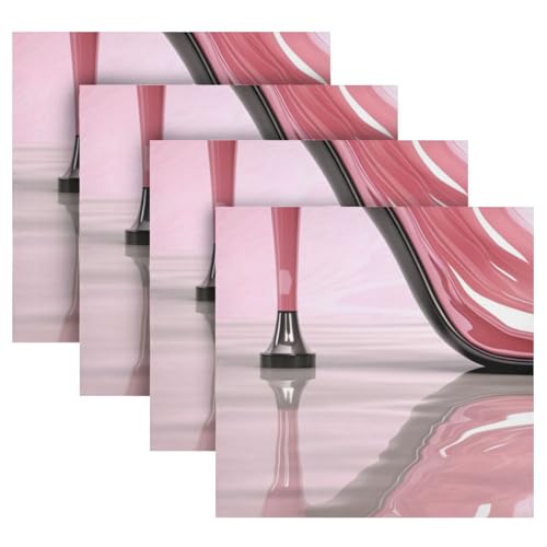 Servilletas de tela rosa con tacones altos paquete x6 miniatura 5