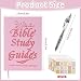 Myfivo Bible Study Guide - 66-Page 3-in-1 Bibles Study Kit with Devotional Journal, Premium Pen & Bible Tabs for Women, Beginners Daily Bible Study Spiritual Growth (Pink)