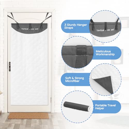 DSVENROLY Over The Door Press Pad, Vertical Mounted Clothes Steamer Shield with Protective Glove, Heatproof Mat for Handheld Garment Care Tools, Gray and White by DSVENROLY - Image 3