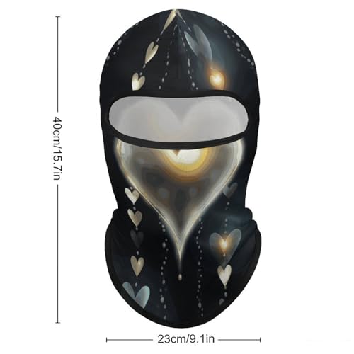 Balaclava para hombre y mujer, máscara para esquiar, máscara facial luminosa con amor, cubreboca completo para ciclismo miniatura 2