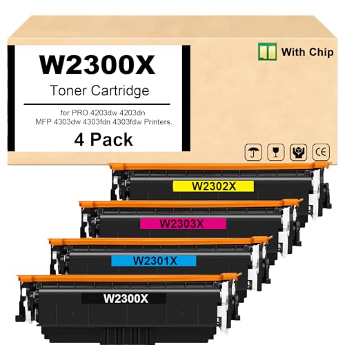 Cartouche toner W2300X W2301X W2302X W2303X compatible imprimante MFP 4303dw lot de 4