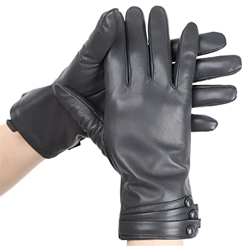 Guantes de Cuero de Piel de Oveja Guantes de Cuero para Mujeres Calientes para el Invierno