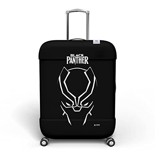 Image of Heart Home Marvel Black Panther Luggage Cover|Polyester Travel Spinner Suitcase Cover|Washable|Stretchable Spinner Suitcase Protector|18-22 Inch|Small (Black),H-55Cm