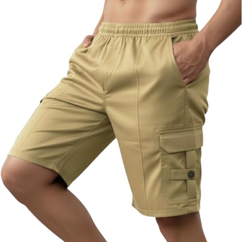 Image of NINQ Men's Half Cargo Shorts Featuring a Slim Yet Relaxed fit, Designed for Comfort. Stylish Casual Shorts with Functional Pockets, Perfect for Casual wear.