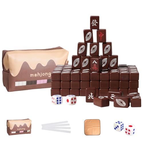 Mini Mahjong Chino Chocolate 144 Piezas con Estuche