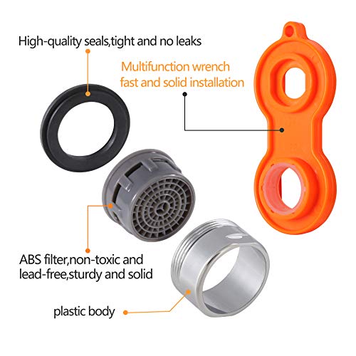 24PCS Faucet Aerators, KWOKWEI 15/16 Inch(24mm) Kitchen Faucet Aerator Replacement with wrench, External Thread Aerator Faucet Filter with Gaskets, Male Threads Sink Aerators for Kitchen Bathroom - Thumbnail 2
