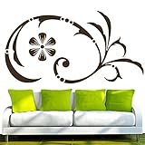 Démontable sans résidus stickers muraux autocollants e30 Fleurs Rubin 80x41 cm -