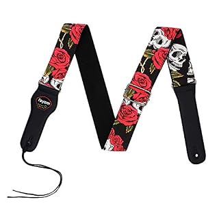 rayzm Sangle en Coton pour Guitare Acoustique/électrique ou Basse, avec Porte-médiators. Avec des motifs Cranes et roses… - Les Beatles, Paul McCartney, John Lennon, RIngo Starr, George Harrison rayzm Sangle en Coton pour Guitare Acoustique/électrique ou Basse, avec Porte-médiators. Avec des motifs Cranes et roses… – Image 3