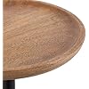 Kate and Laurel Xyler Round Wood and Metal Drink Table, 10 x 10 x 24, Natural Brown Wood and Black, Transitional Plant Pedestal Table for Storage and Display