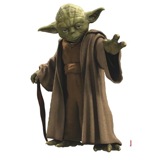 Komar 14721h 100 x 70 cm-Wandtattoo, Wandsticker, Wandaufkleber, Wandbild, Jedi-Meister, Rebellen, Galaxy-14721h Deco-Sticker Star Wars Yoda, grün/braun