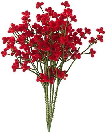 Factory Direct Craft Red Fuzzy Berry Picks | Set of 6