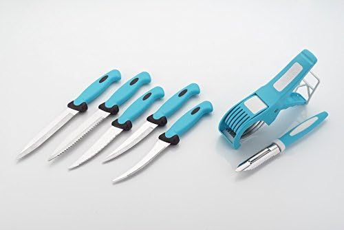 Amiraj Plastic Cutting Tools Set, 7-Pieces, White/Blue
