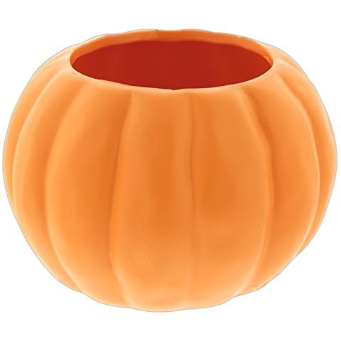 Lucky Winner Tiny Ceramic Pumpkin Planter 3" - Unique Mini Plant Pot for Indoor Outdoor Home Garden Decor - Harvest Fall Thanksgiving Halloween Cover