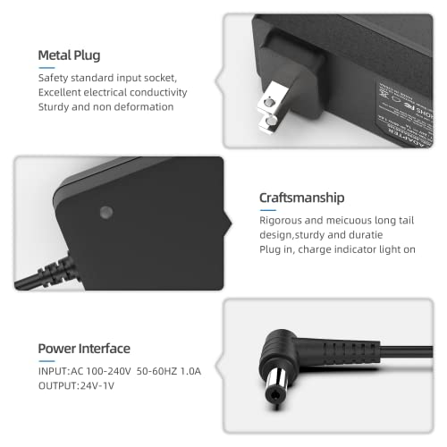 24V Power Adapter Fit For Cordless Essential Oil Diffuser Aromatherapy,Young Living,Aroma 360,Humidifier,Victsing,Olivetech,Wireless Diffuser Power Supply Cord #TOP4