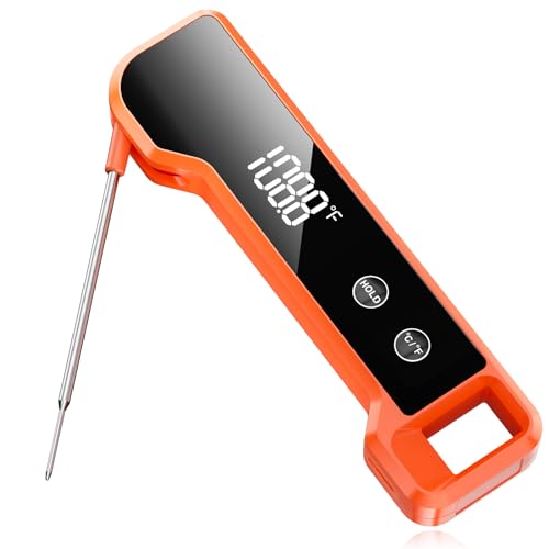 Digital Meat Thermometer with ±0.5℉ Precision, Fast Reading Waterproof Food Thermometer for Grilling and Cooking, Easy to Use, LCD Display, Kitchen Gadgets BBQ Accessories