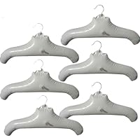 NewFerU Plastic Non Slip Foldable Drying Inflatable Cloth Clothes Coat Hanger Rack Hook White Travel and Space Saving Organizer Storage Holder Set Pack Unit for Cars,Closet,Laundry Room,Office (6)