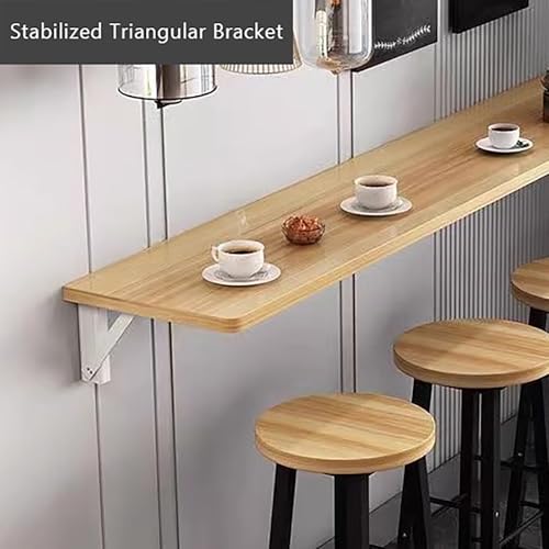 Table pliante murale pour cuisine et buanderie au design bois