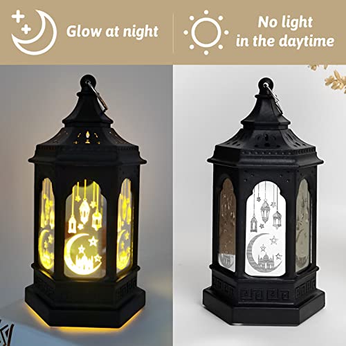 Eid Candle Lanterns Ramadan Lantern Lamps Eid Mubarak LED Lights Ornaments Muslim Party Lantern Crafts for Muslim Islam Festival Tabletop Lanterns (Yellow) - Afbeelding 4