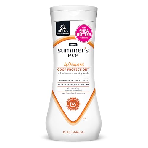 Summer’s Eve Ultimate Odor Protection Feminine Wash with Shea Butter - Up to 24 Hour Vaginal Odor Control, pH Balanced Formula, Clinically & Gynecologist Tested Intimate Body Wash - 15 Fl Oz