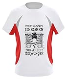Eishockey-Fan: Für Eishockey geboren - Herren Laufshirt tailliert geschnitten -S-Rot-Weiss