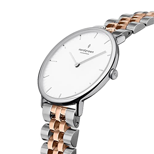 [ノードグリーン]Native 北欧デザイン腕時計 ホワイトダイヤル シルバー5リンクブレス 32mm 商品画像2