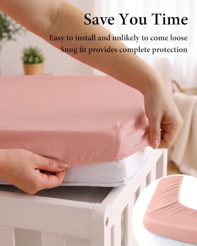 Image of Yoofoss 2-Pack Diaper Changing Pad Cover for Girls 32x16 (Pink+Arrow)
