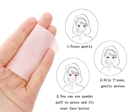 Oil Blotting Sheets, 400 Sheets Oil Absorbing Tissues, 3.5 x 2.4 Inch Premium Translucent Oil Blotting Paper Sheets,for Facial Skin Care & Make Up