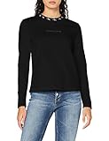Nicht zutreffend Calvin Klein Jeans Damen Logo Trim Ls Tee Hemd, Ck Black, M