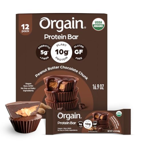 Orgain Organic Vegan Protein Bars, Peanut...