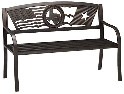 Leigh Country Flags Over Texas Metal Bench #TOP6