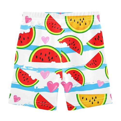 Watermelon Heart Slice Girls Bike Shorts Toddler Girl Clothes Under Dress Dance Shorts for Dresses,4T2