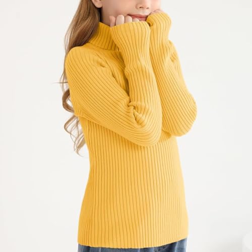 Girls' high Neck Sweater, Thickened Knit Slim fit, Versatile Warm Inner top2