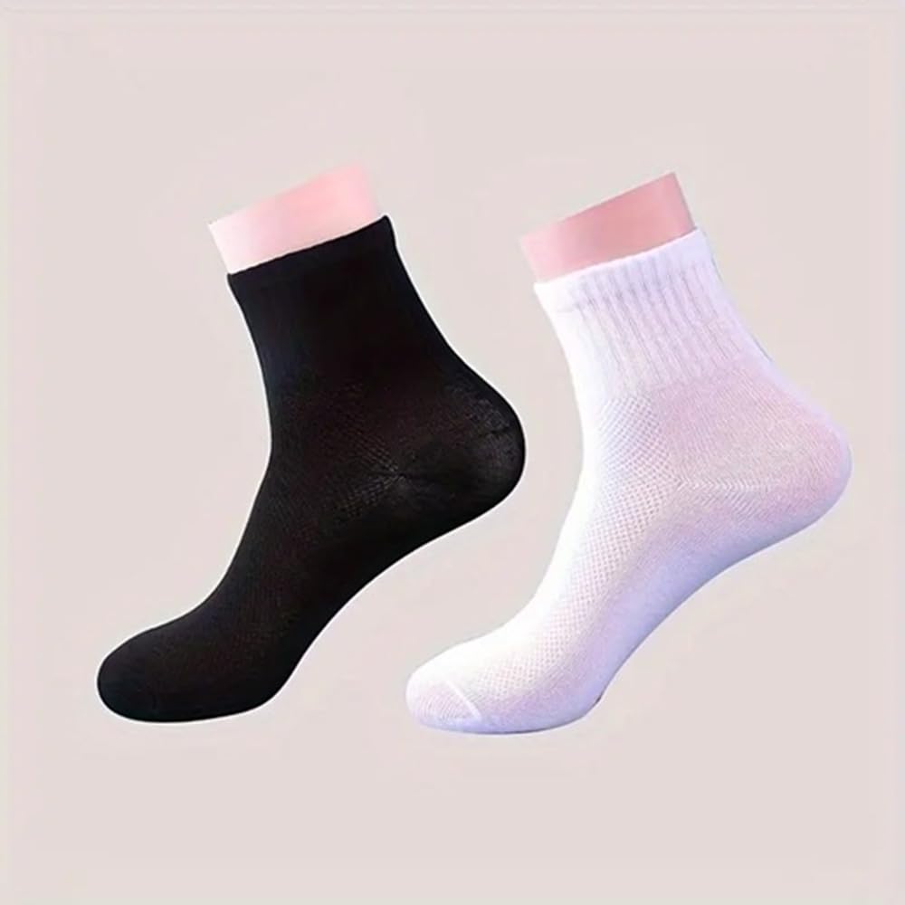 aviara Men's Ankle Length Cotton Socks, Breathable Mesh Design, Soft & Stretchable, Everyday Casual Wear, Black Grey White, Pack of 3-picture-9