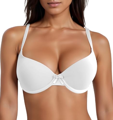 Damen Push up BH Klassisch BHS Balconett mit Bügel Nahtlos Bra Bustier mit Schnürung Vorne Büstenhalter Sexy Bralette - 85D
