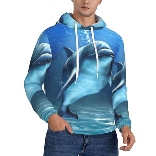 Sweat à capuche homme dauphins EdWal pour éviter le froid après le sport en salle